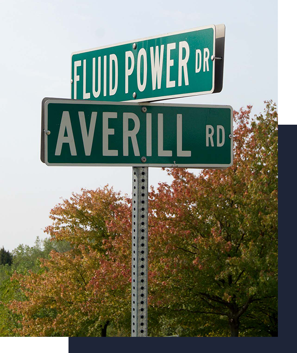 fluid power road sign